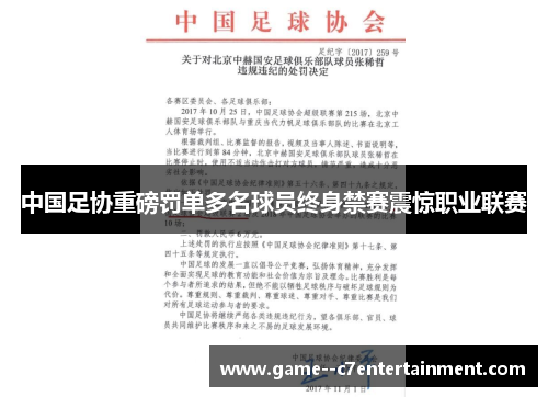 中国足协重磅罚单多名球员终身禁赛震惊职业联赛